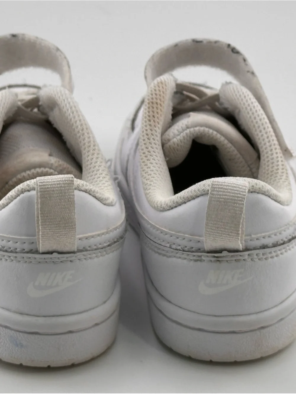 Nike Kids White and Light Gray Low-Top Sneakers with Hook-and-Loop Strap